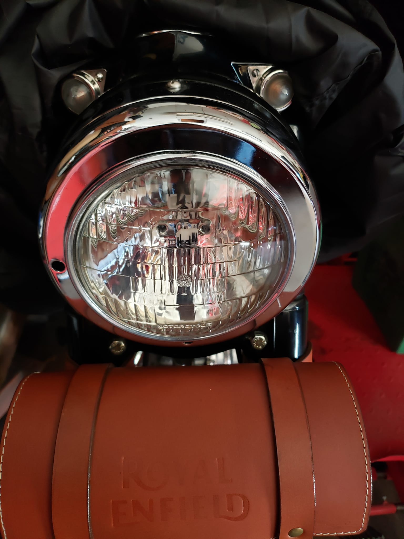 SOLD – Miller 6 inch headlamp with three main meter / switch holes - The Timing Chest
