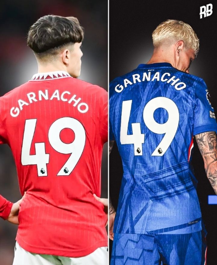 Alejandro Garnacho takes the #49 shirt at Chelsea 👕 Throwing it