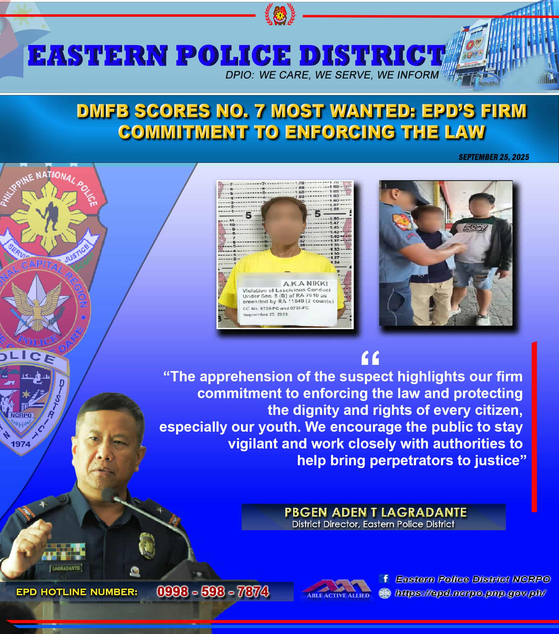 DMFB SCORES NO. 7 MOST... - Eastern Police District NCRPO | Facebook