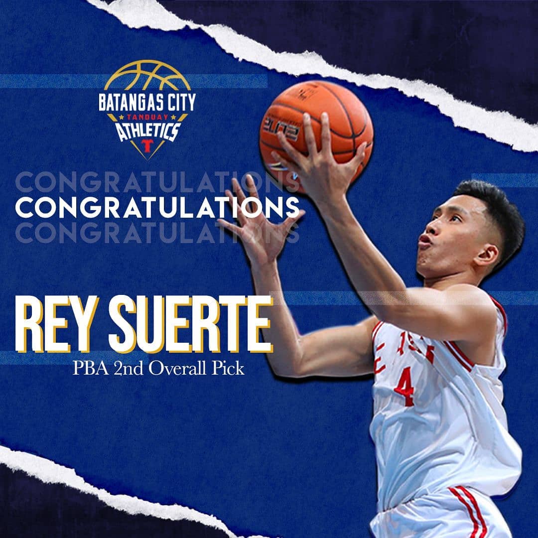 Tanduay - Congratulations, Rey Suerte for being drafted 2nd Overall in ...
