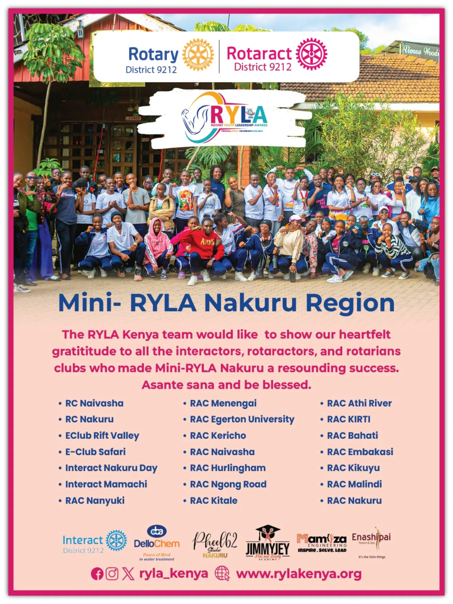 💙🙌 To every Rotaract, Rotary & Interact... - RYLA Kenya D9212 | Facebook