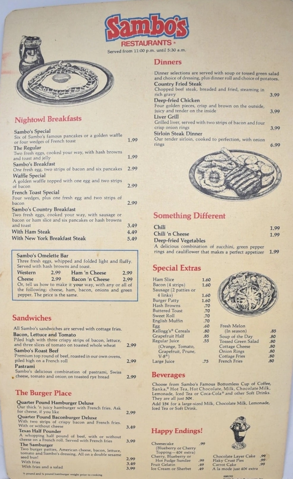 Greasy News - Sambo's menu in the 80s! In the 1960s and... | Facebook
