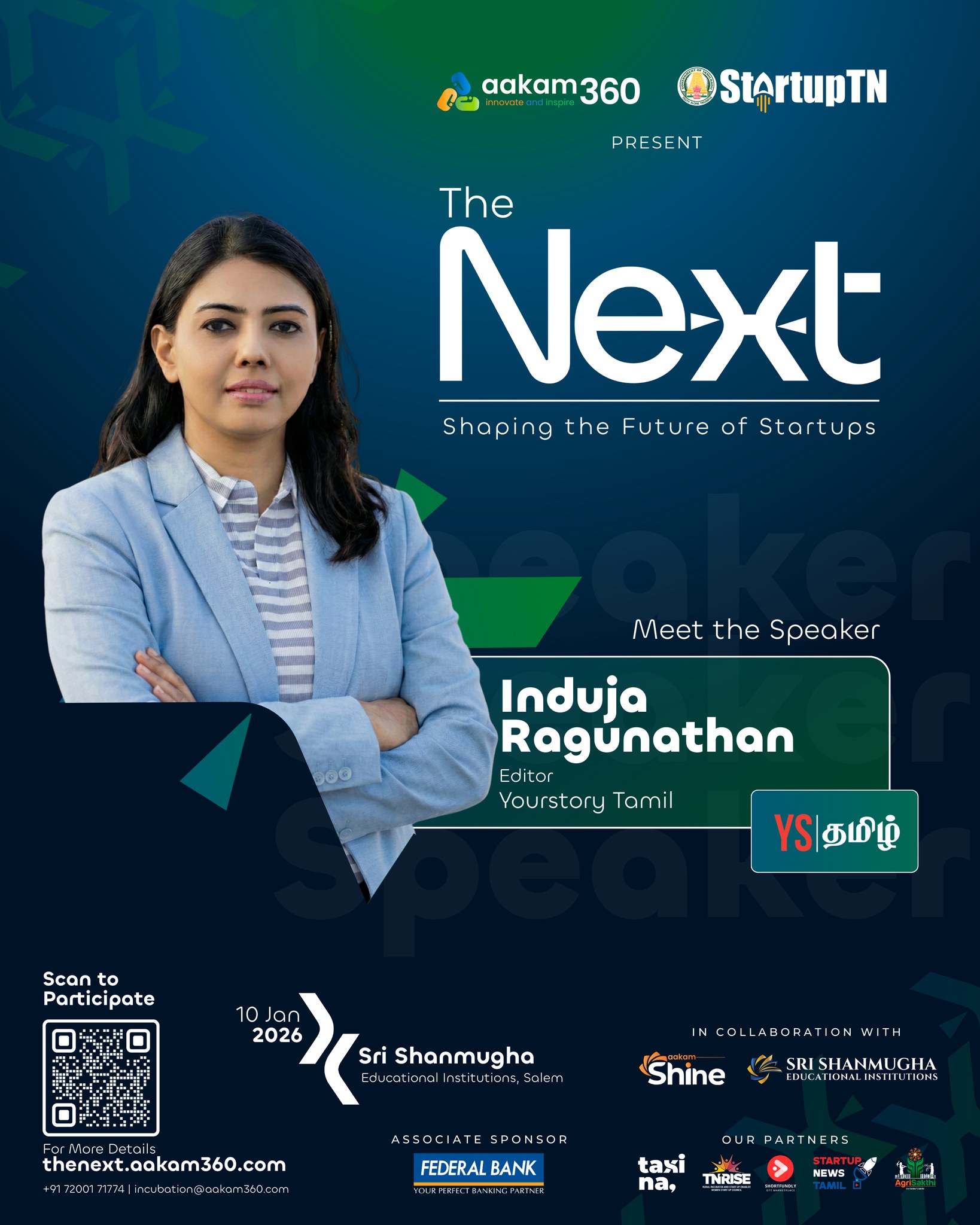 Aakam - Meet Induja Ragunathan at The NEXT – Startup Summit 2026 We’re ...