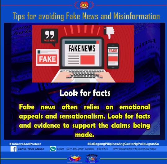 Cainta - TIPS FOR AVOIDING FAKE NEWS AND MISINFORMATION # ...