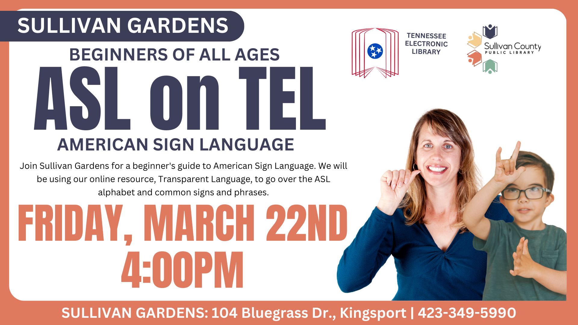 Sullivan Gardens branch - American Sign Language Class with TEL
