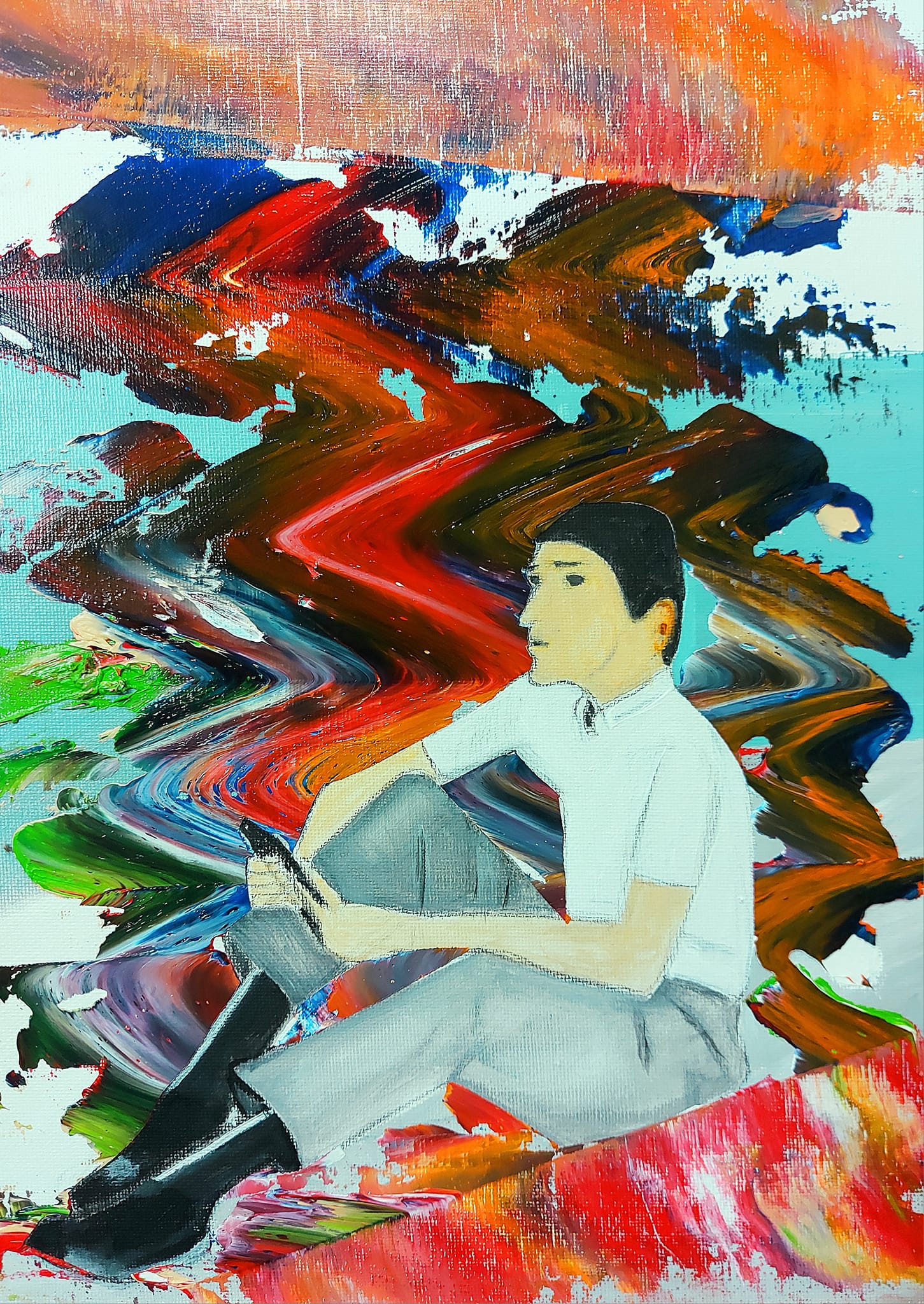 Vladinsky Observer No. 929 2025 Mixed Media on Canvas 166x136 cm