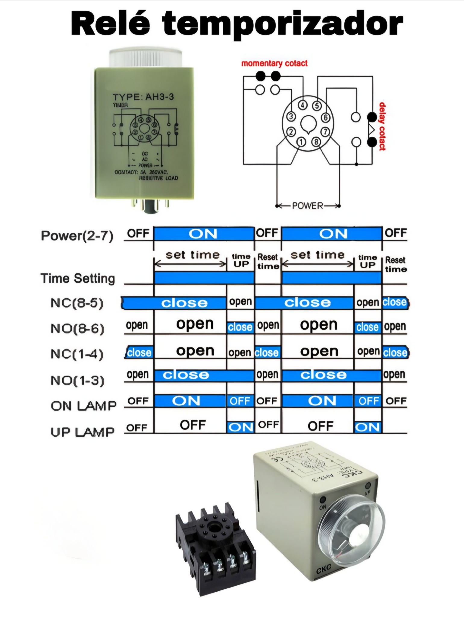 Electronic Circuit Project Design | AH3-3 Timer Relay with wiring ...