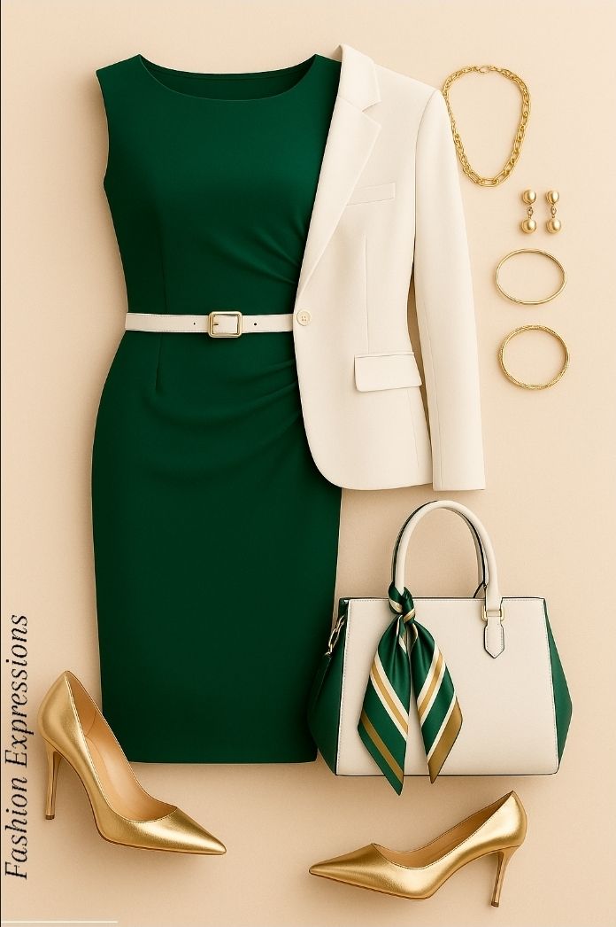 what colour bag goes with emerald green dress a touch of bling.✨💚 R1199: http://ow.ly/WqZT50KiEw8 Gold Glitter Clutch R399: http://ow.ly/iVOg50KiEw6 Silver Statement Earrings R110 : http://ow.ly/abym50KiEw9 color_chocolate-brown Bohemian & Eclectic Dressers Color:LIGHT IVORY/LIGHT IVORY