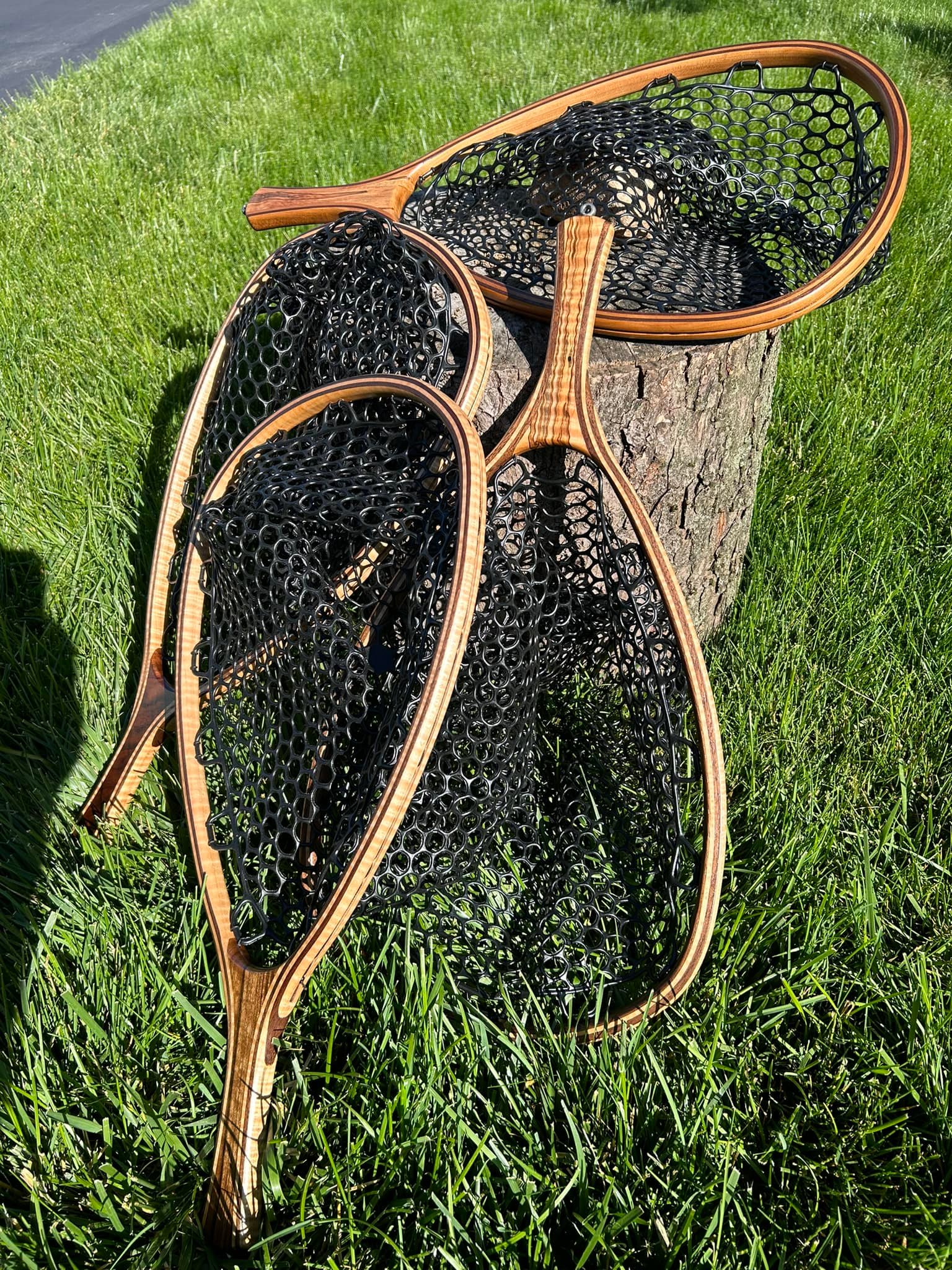 bent lamination fishing net SF Fly Landing with Magnetic Release Curved Handle Wooden 7ft Hickory Laminates for Bending