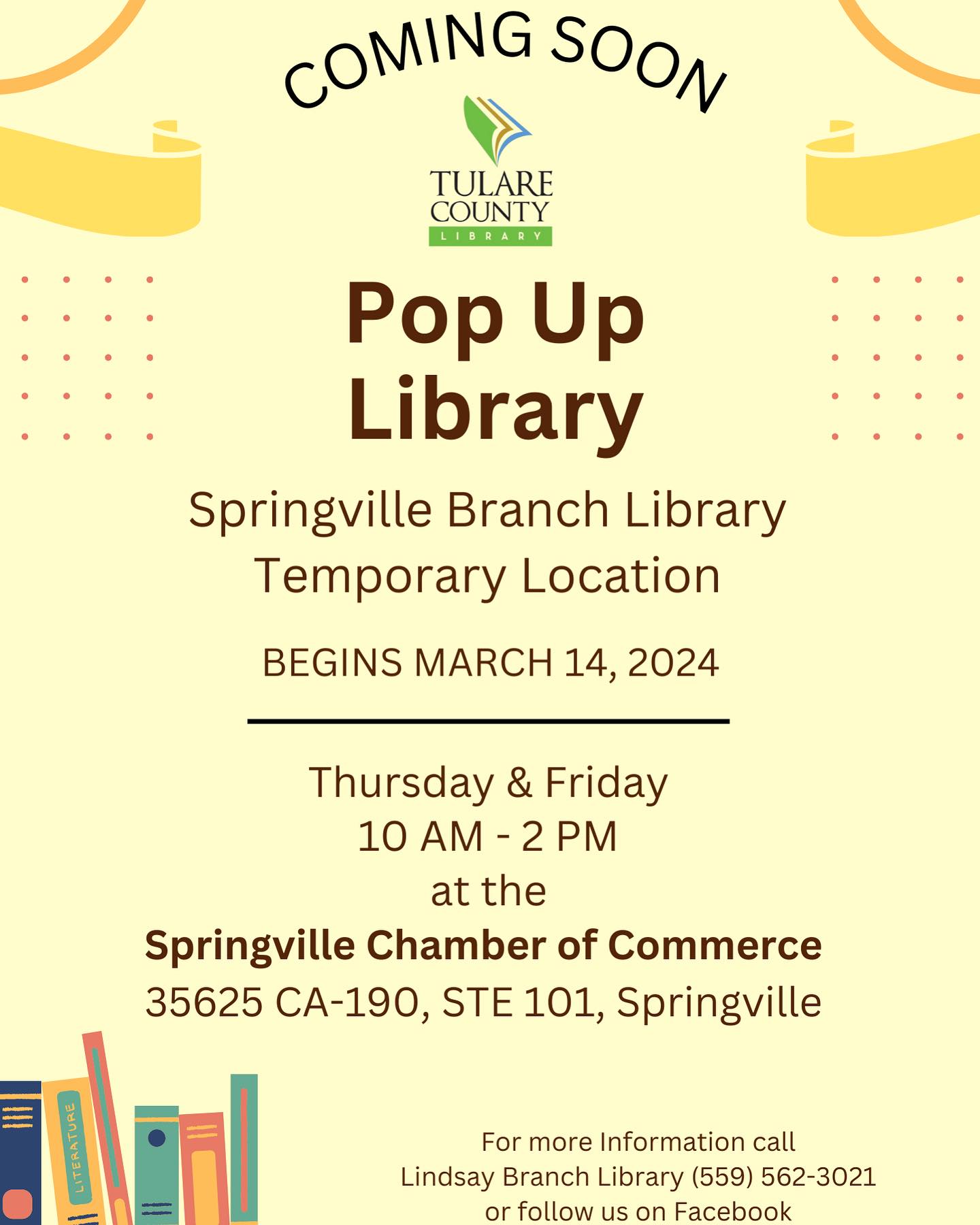 Springville - ‼️Pop Up Library coming soon…‼️ #popuplibrary # ...