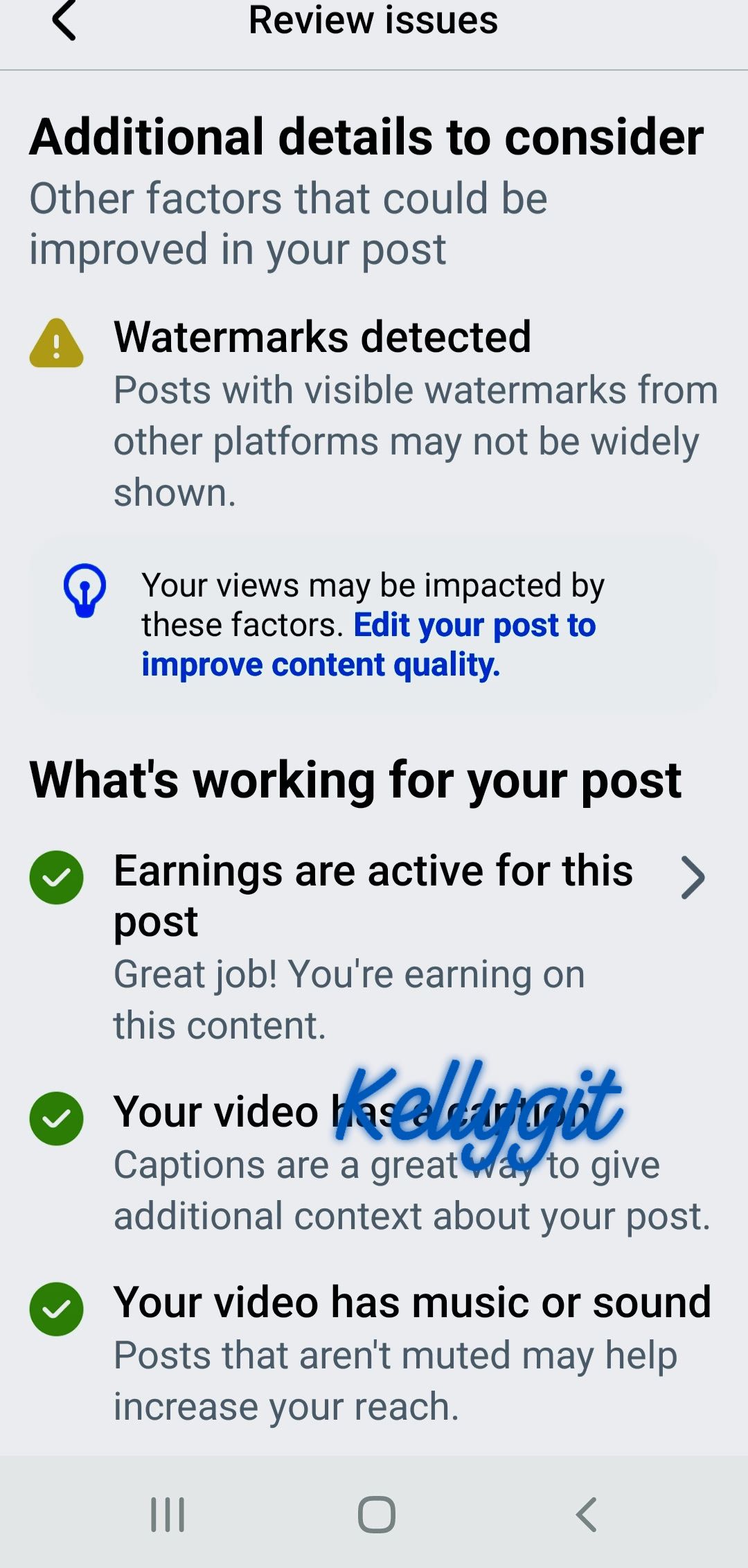 Facebook Bonus Program Issues | So we be careful of water marks from ...