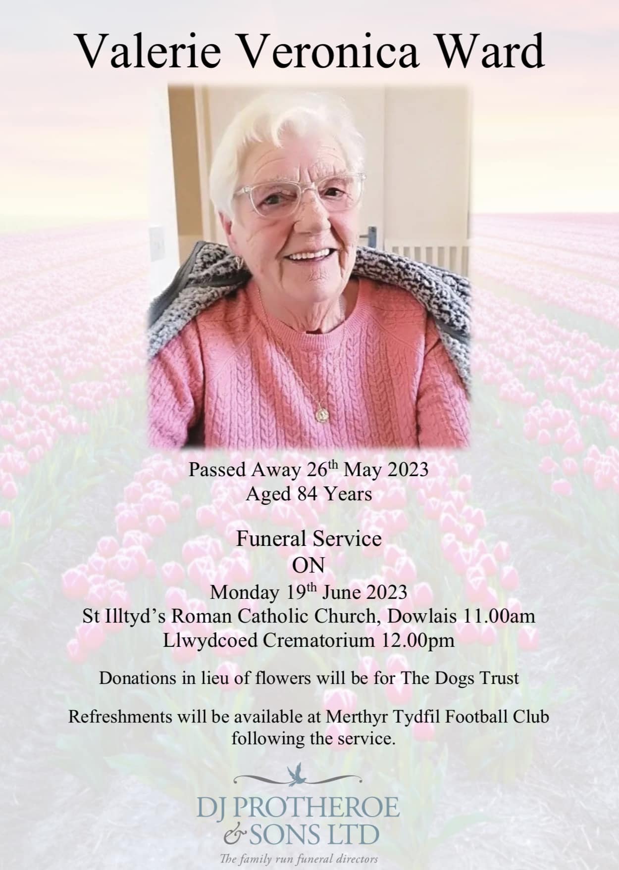 Funeral Announcement Please... D.J. Protheroe & Sons ltd Facebook