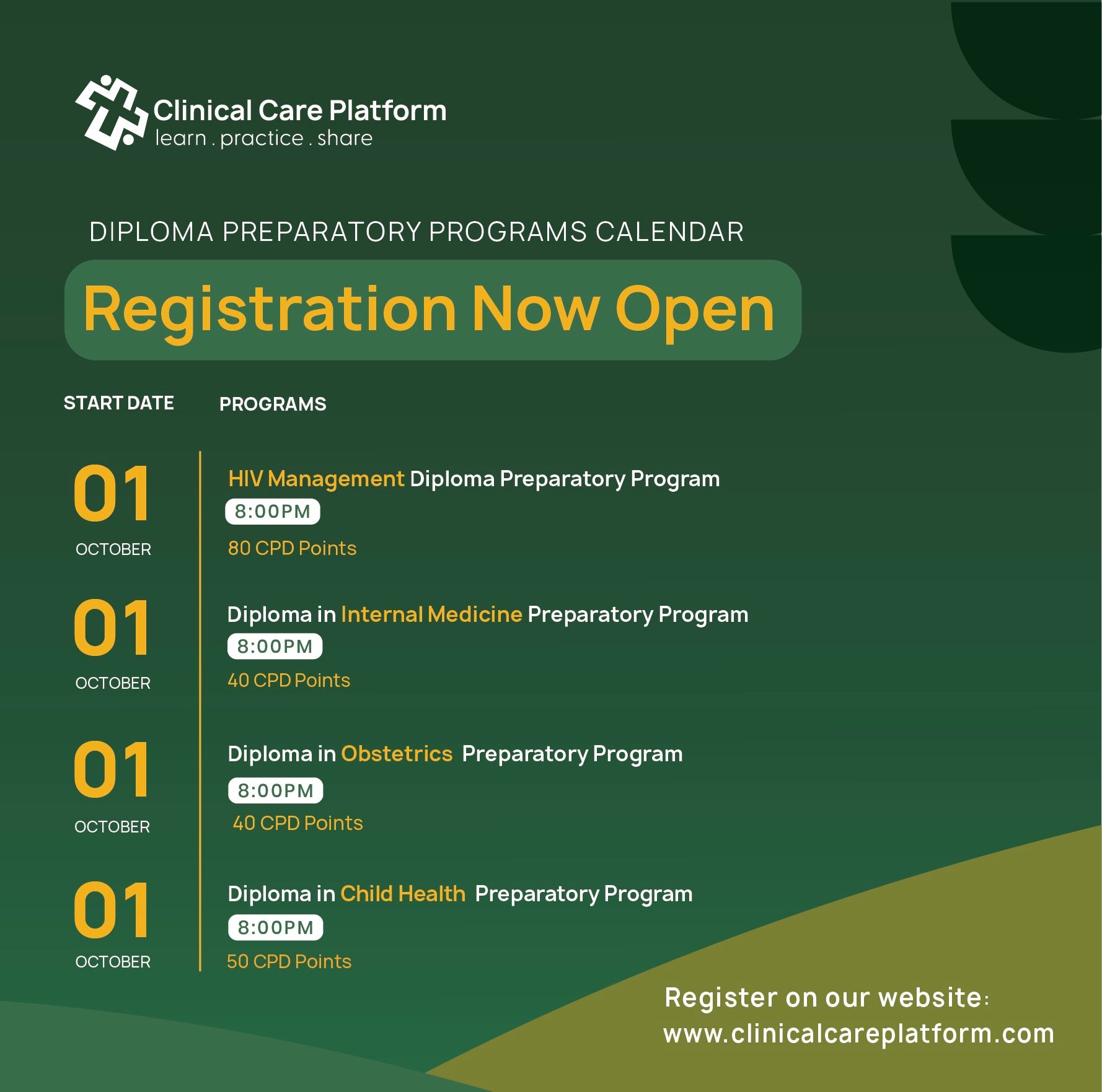 Clinical - Registration is now open for our Diploma Preparatory ...