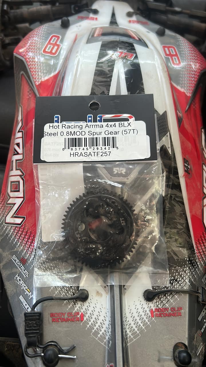 32P 0.8 Mod 57T Carbon Steel Spur Gear For Arrma 1/10 Scale 4x4 BLX 3S 4S Models