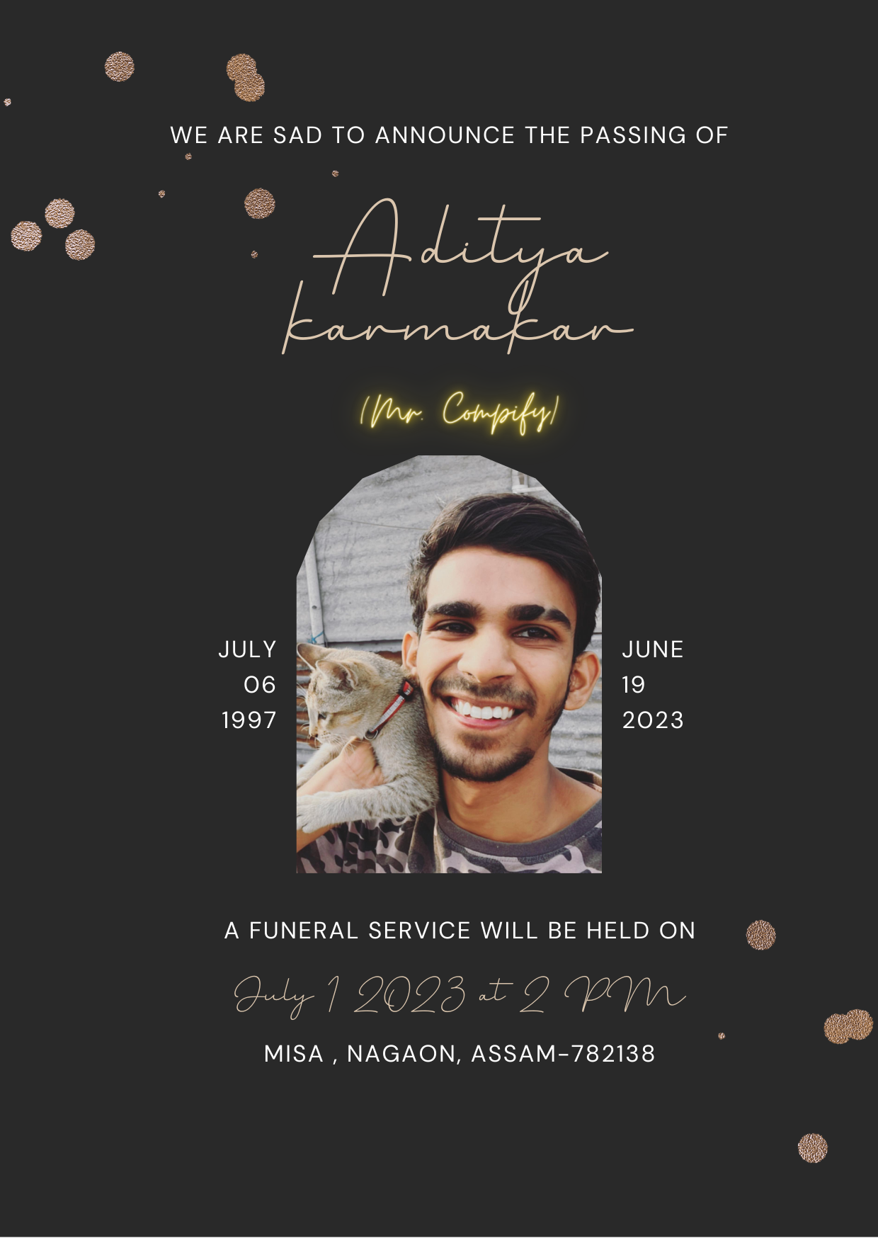 Compify.in - 🖤 In Loving Memory 🖤 With a heavy heart, we... | Facebook