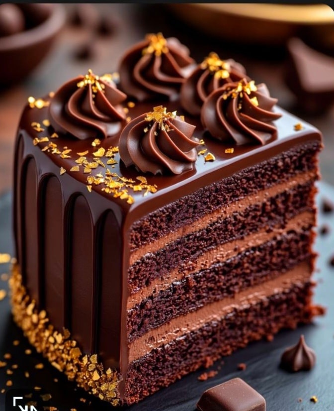 Recipes - Chocolate Drip Cake with Gold Accents Ingredients (for a 3 ...