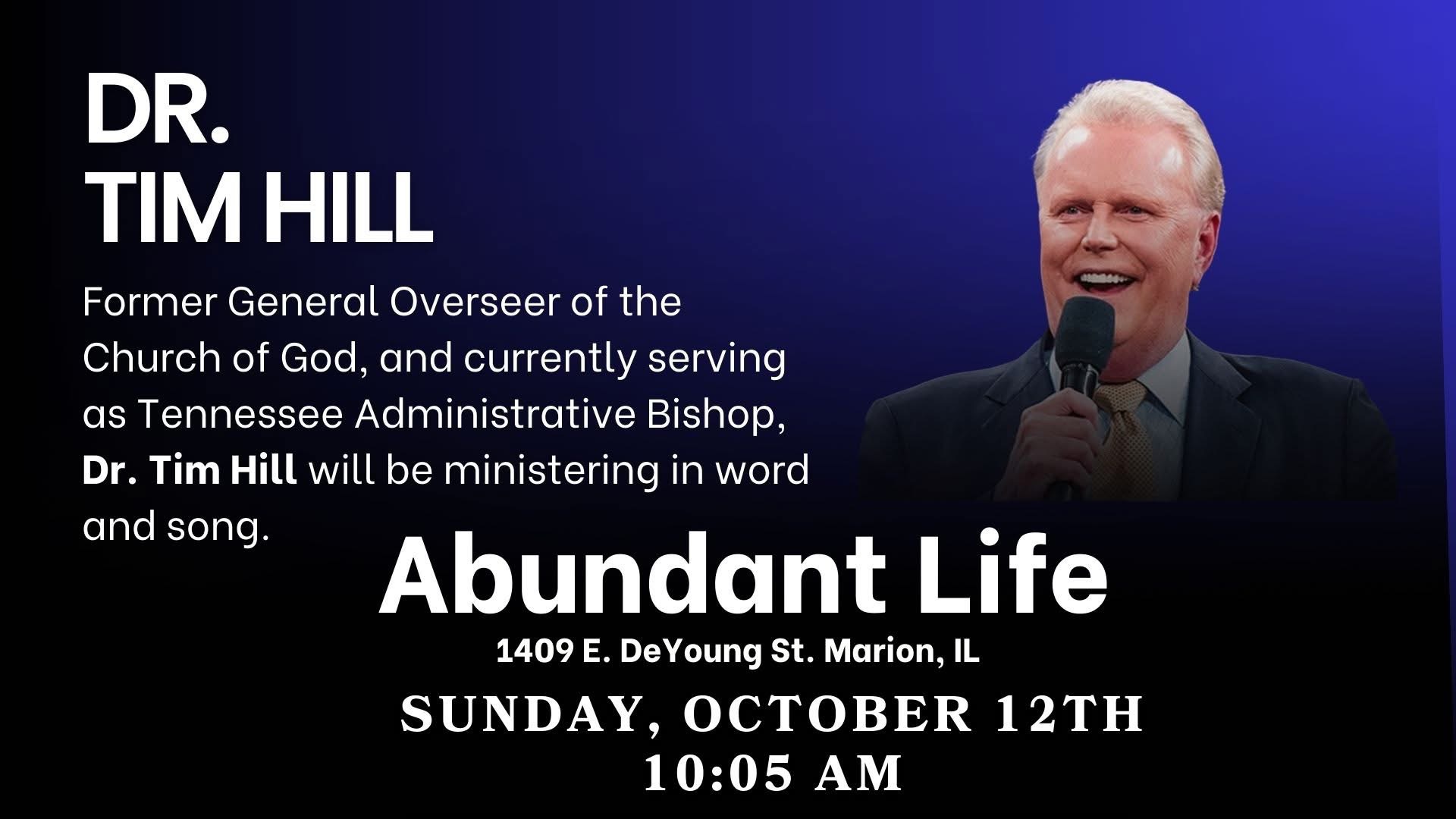 Special Speaker Dr. Tim Hill