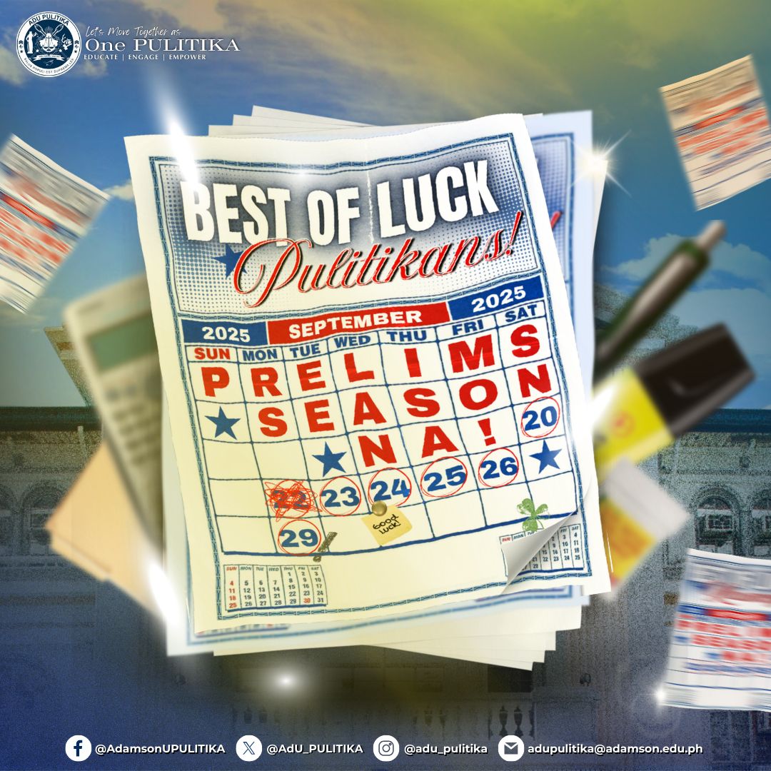 AdU-PULITIKA - 𝐈𝐓’𝐒 𝐏𝐑𝐄𝐋𝐈𝐌𝐒 𝐒𝐙𝐍! 📚 It’s time to (John)... | Facebook
