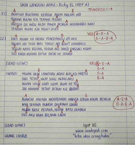 Igat Bosley Chord Lagu Tebilang Iban Facebook