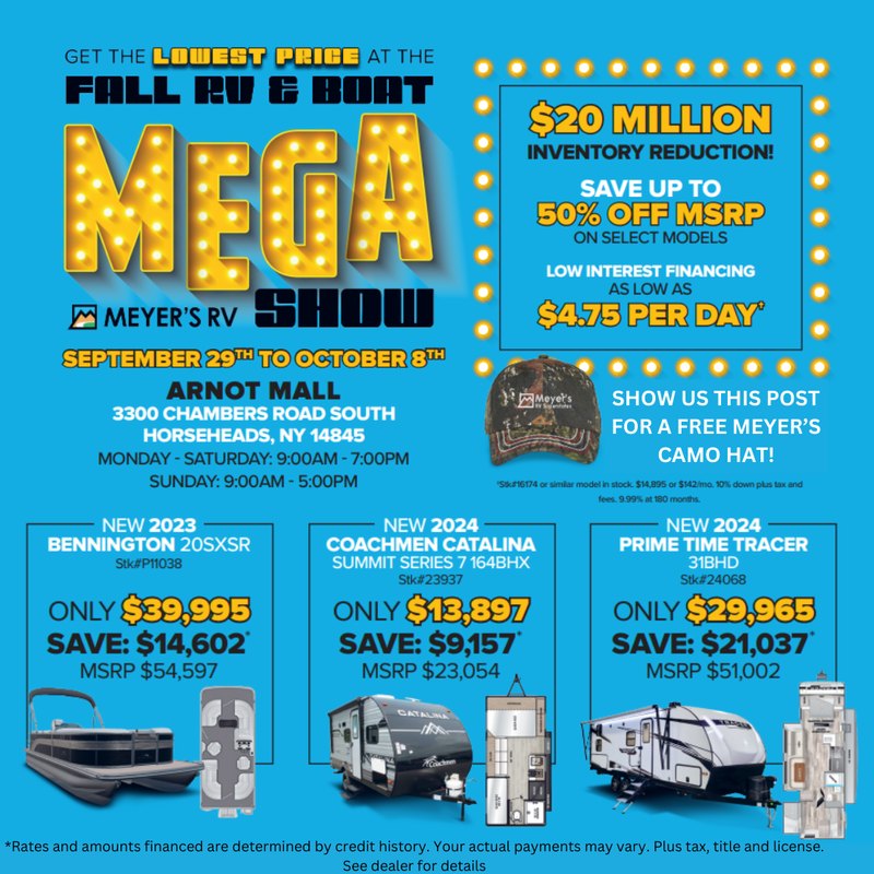 Meyer's - The Fall RV & Boat Mega Show is right around the corner ...