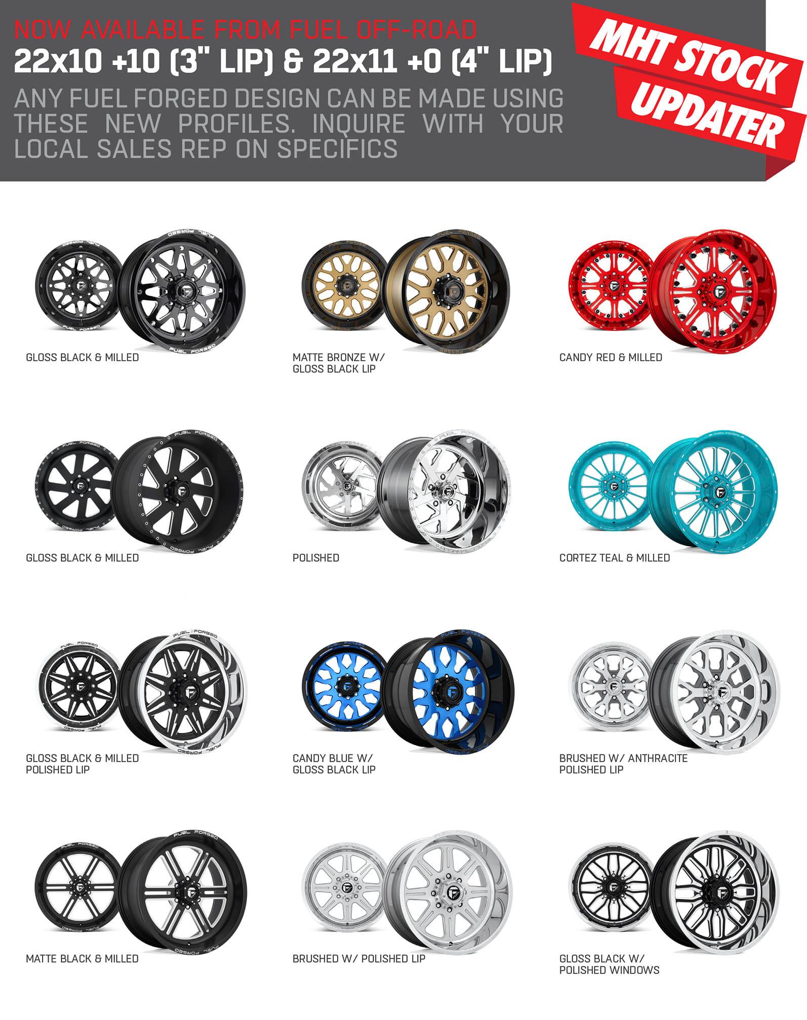 ADA Offroad - The new fuel forged sizes for the customers...