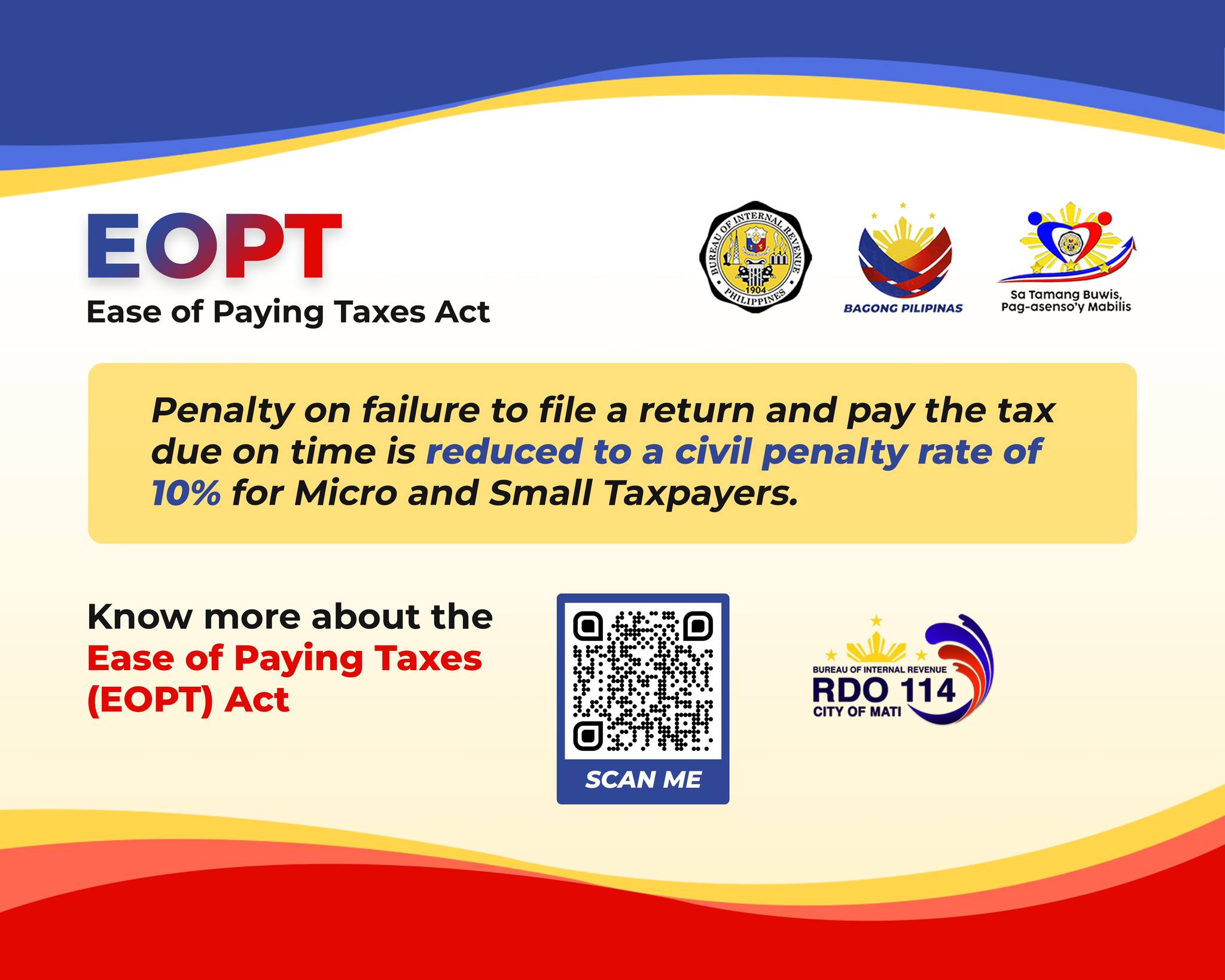 BIR - Scan QR Code to know more about the EoPT Act. #EoPT | Facebook