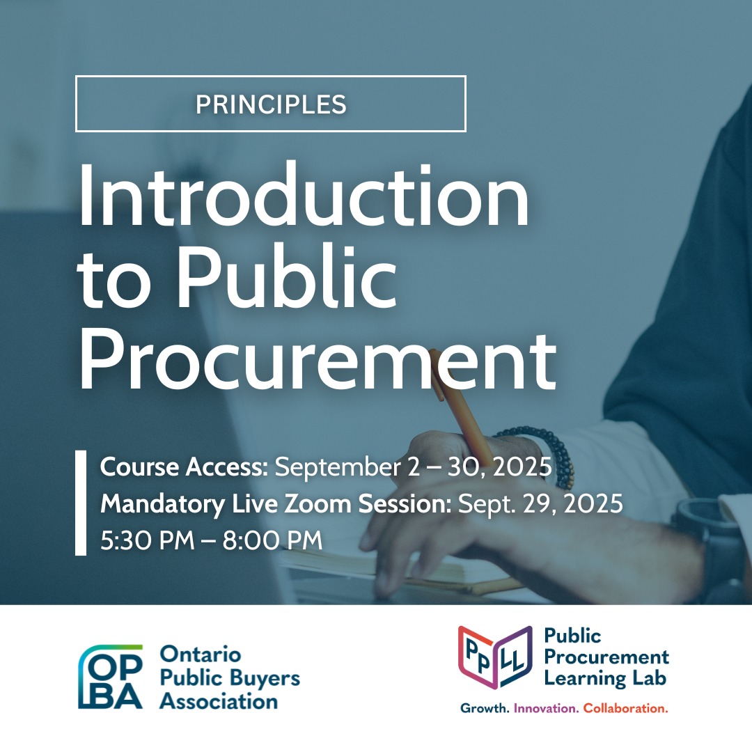 Ontario - Delivered through OPBA's Public Procurement Learning Lab ...