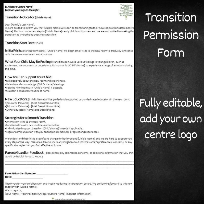 📣 Editable Transition Form for... - The Educators Domain