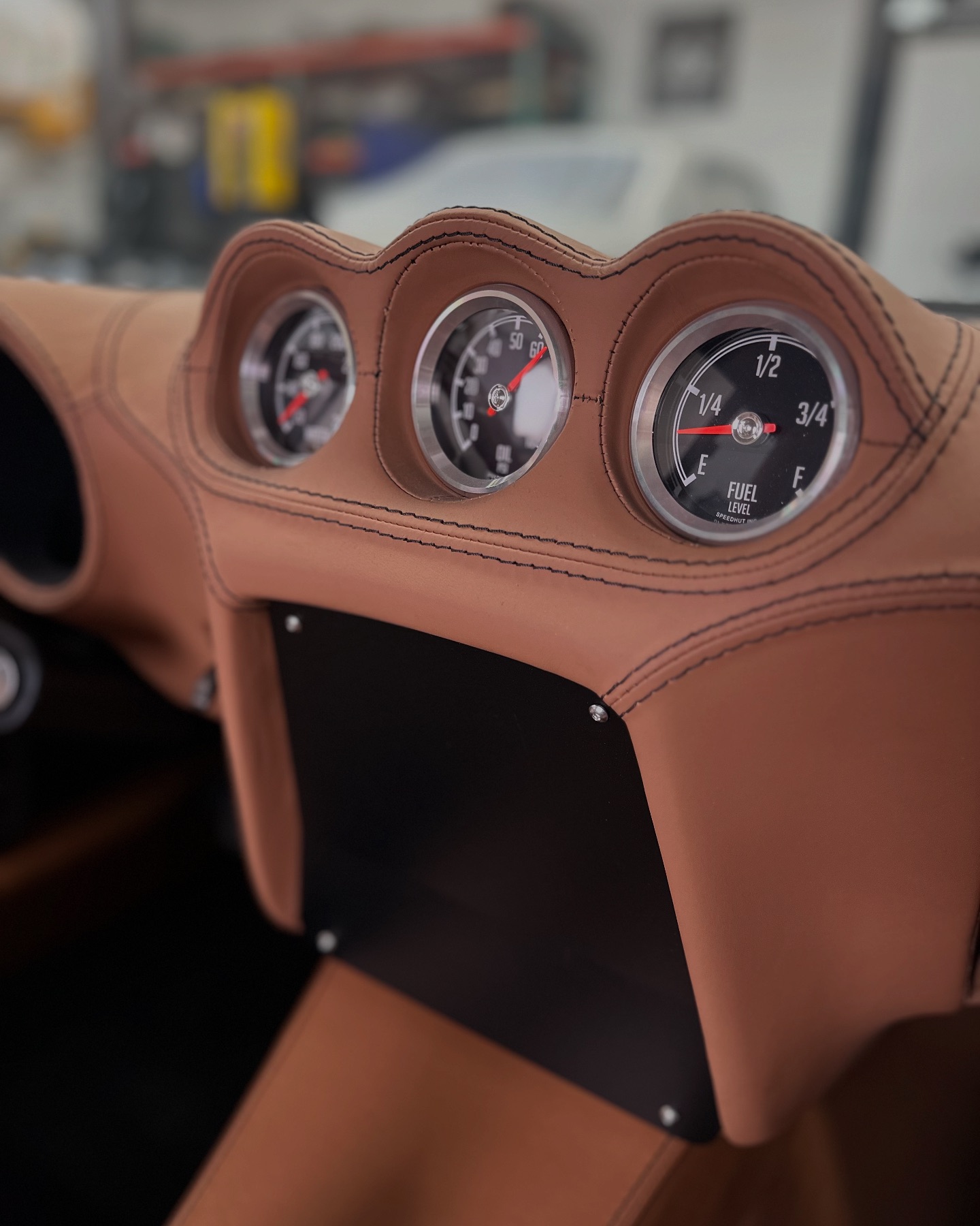 Our Datsun Z Bolt-In Gauge Kit, beautifully installed by our