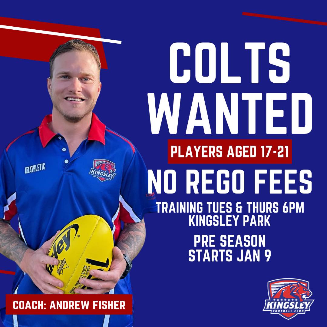 🔴🔵 COLTS WANTED 🔵🔴 Are you a... - Kingsley Football Club | Facebook