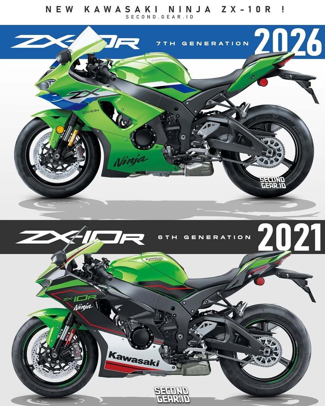 KAWASAKI ZX10R 2004 🆚 KAWASAKI ZX10R 2024 💚 #kawasaki