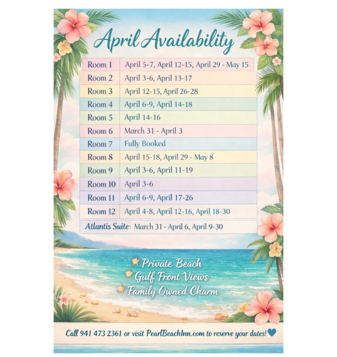 Pearl - 🌴 April Availability at Pearl Beach Inn 🌴 Spring sunshine ...