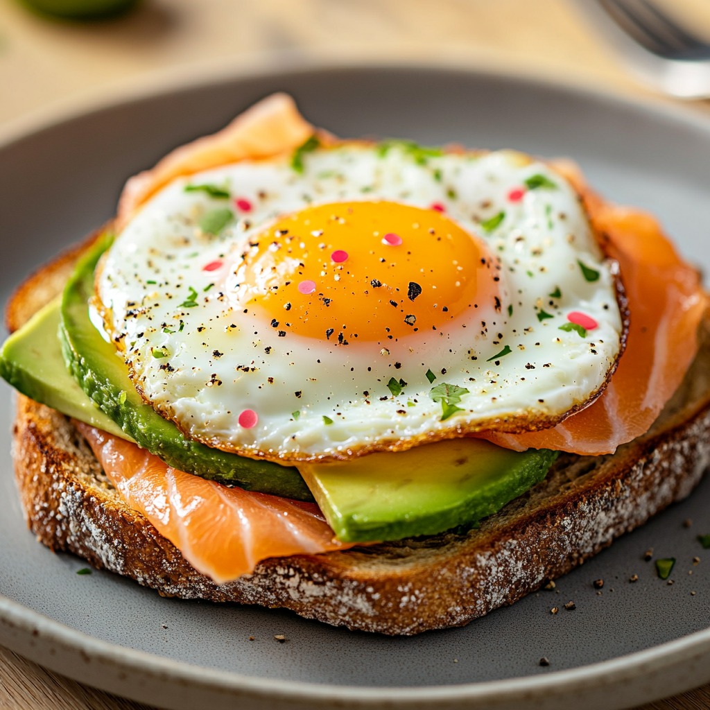 Grande - 🥑 Toast croustillant à l’avocat, saumon fumé et œuf au plat 👥 ...