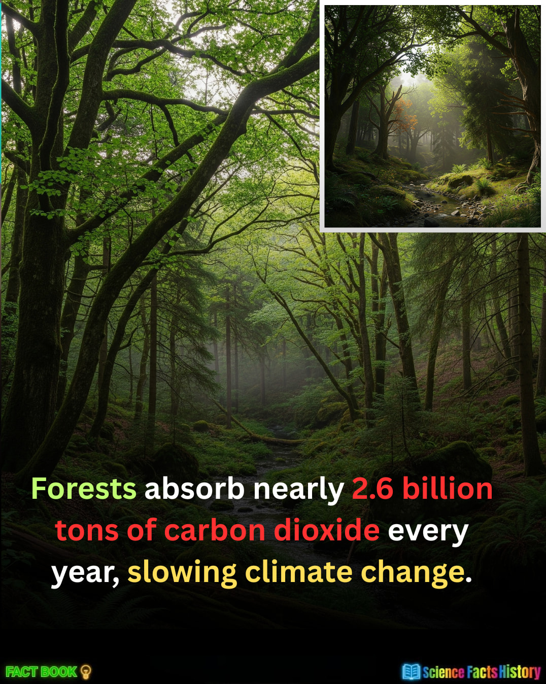 Dark science | Did you know that forests absorb nearly 2.6 billion tons ...
