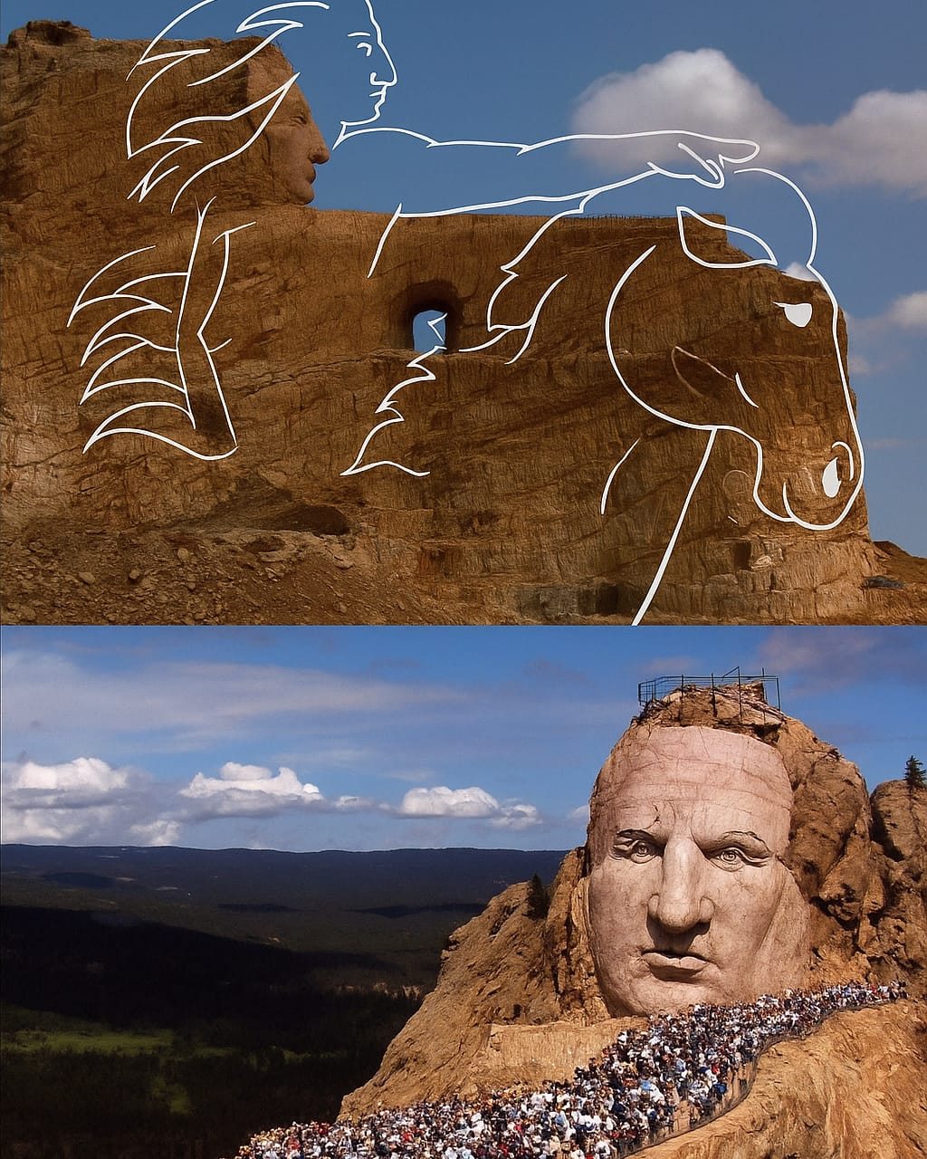 馬頭オブジェ Crazy Horse Memorial progress in South Dakota