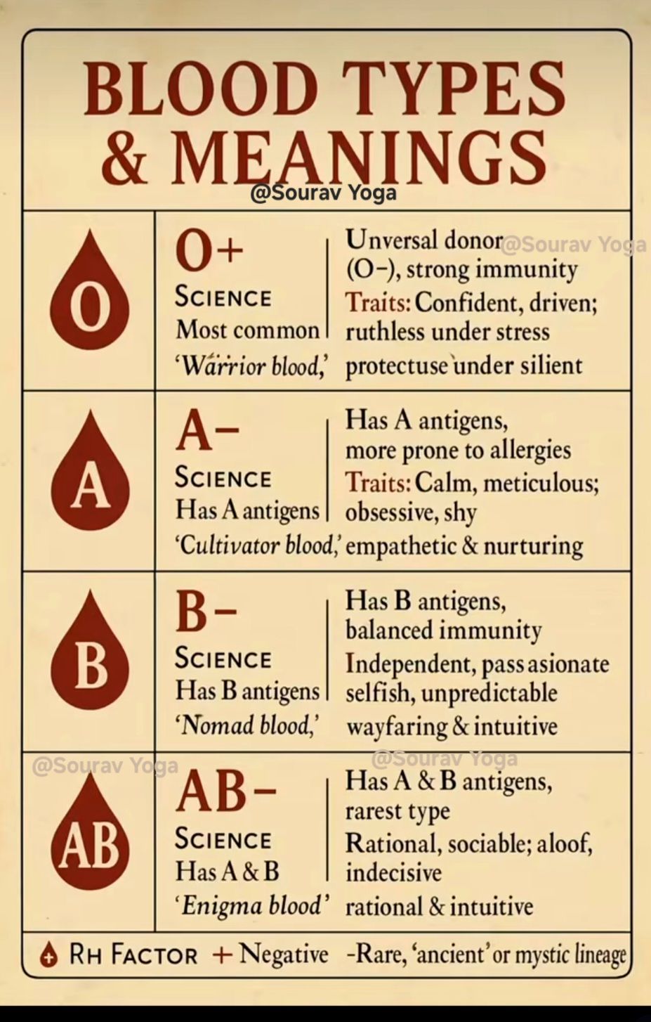 Sourav - BLOOD TYPES & MEANINGS ️ Sourav Yoga Want to unlock the secret ...