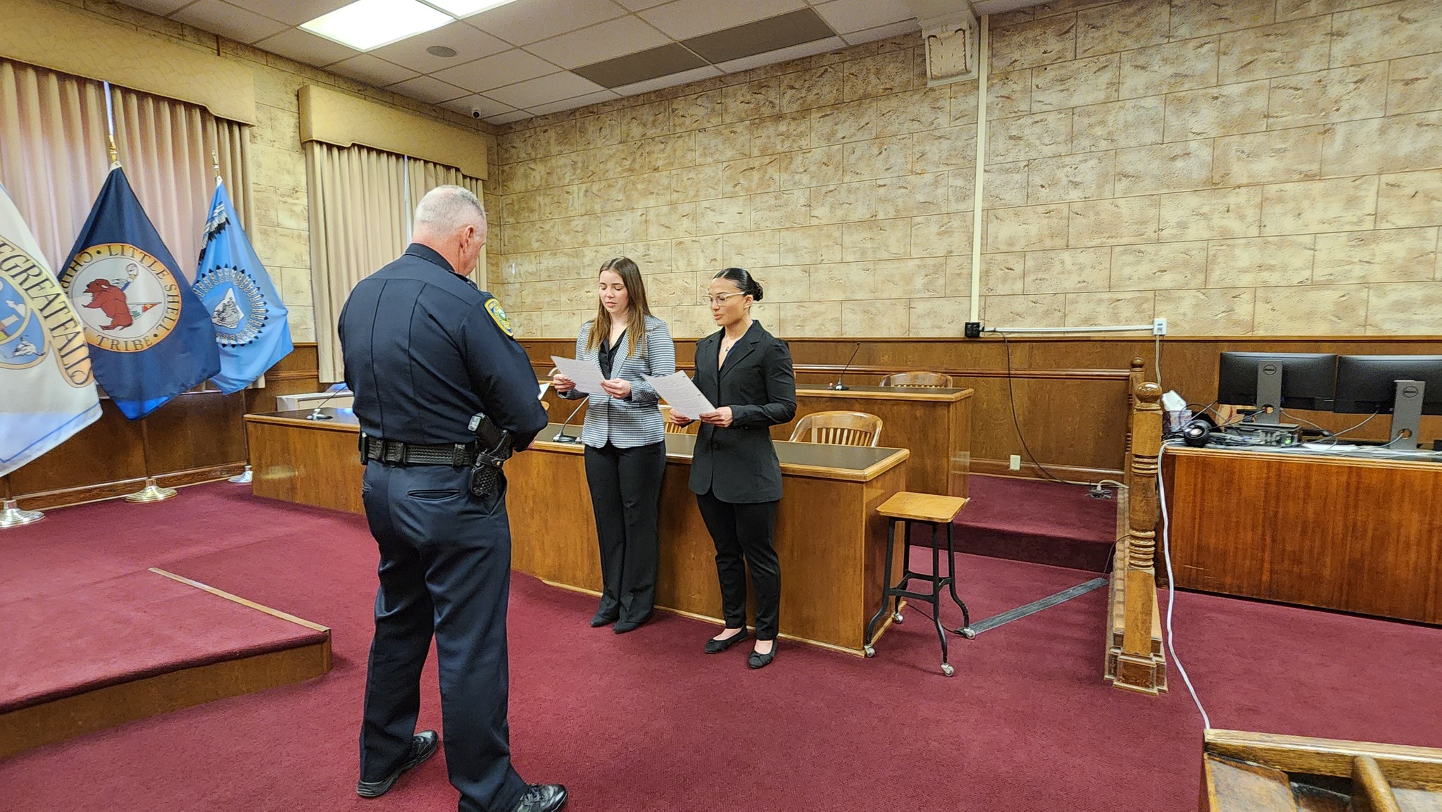 Great - Chief Newton leads GFPD's newest officers, Skylia Delgarno and ...