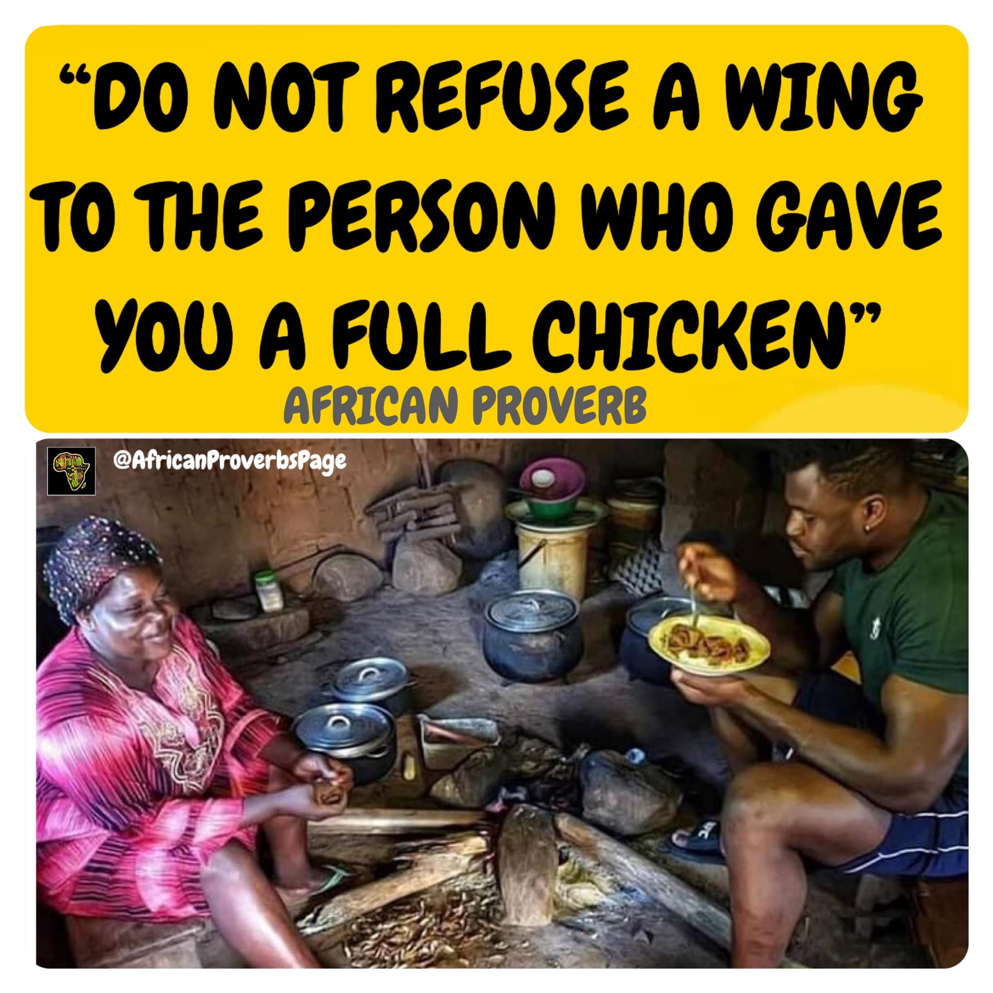 African - AFRICAN PROVERB : Do not refuse a wing to the one who gave ...