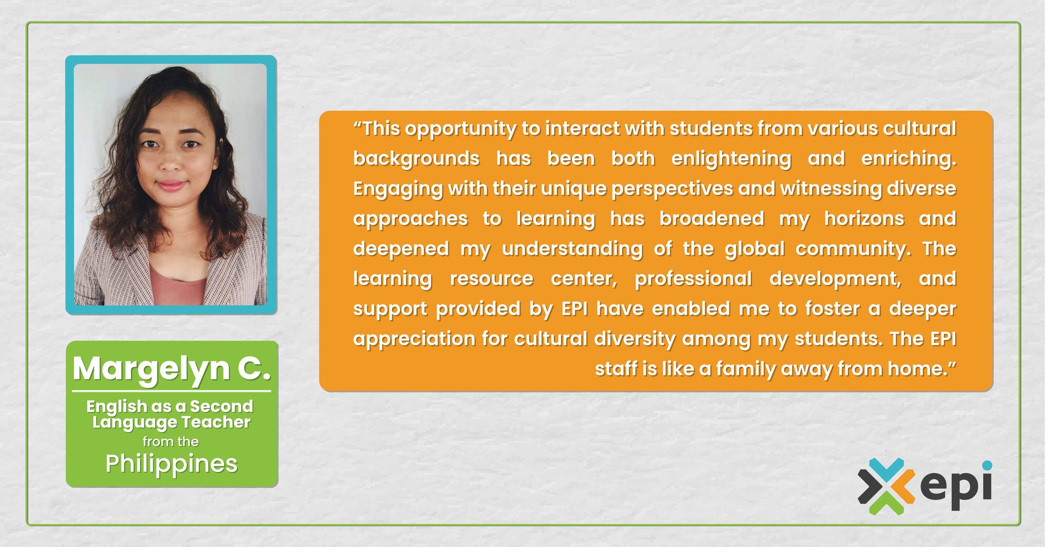 Educational - Margelyn, an English as a Second Language teacher from ...