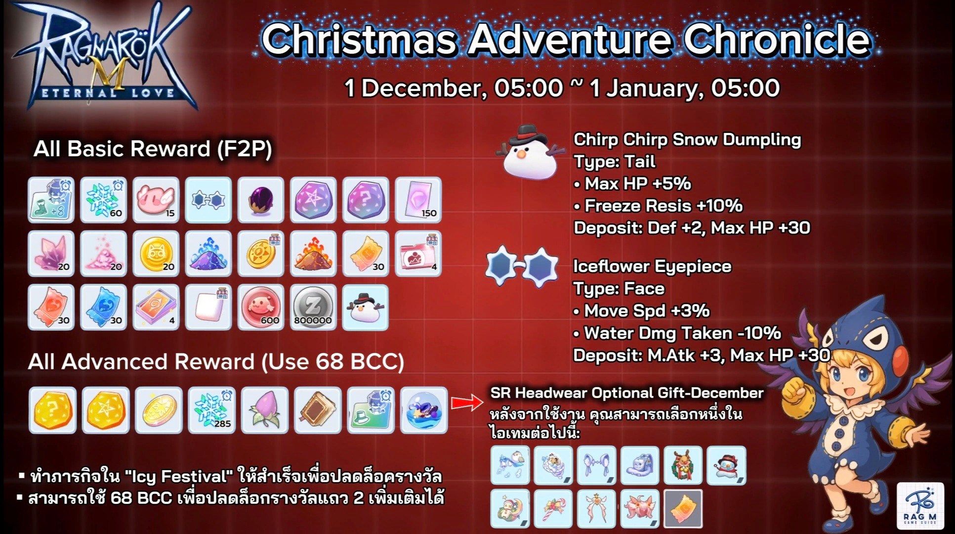 Rag - Christmas Adventure Chronicle ระยะเวลากิจกรรม: 1 ธ.ค. 05:00 ~ 1 ...