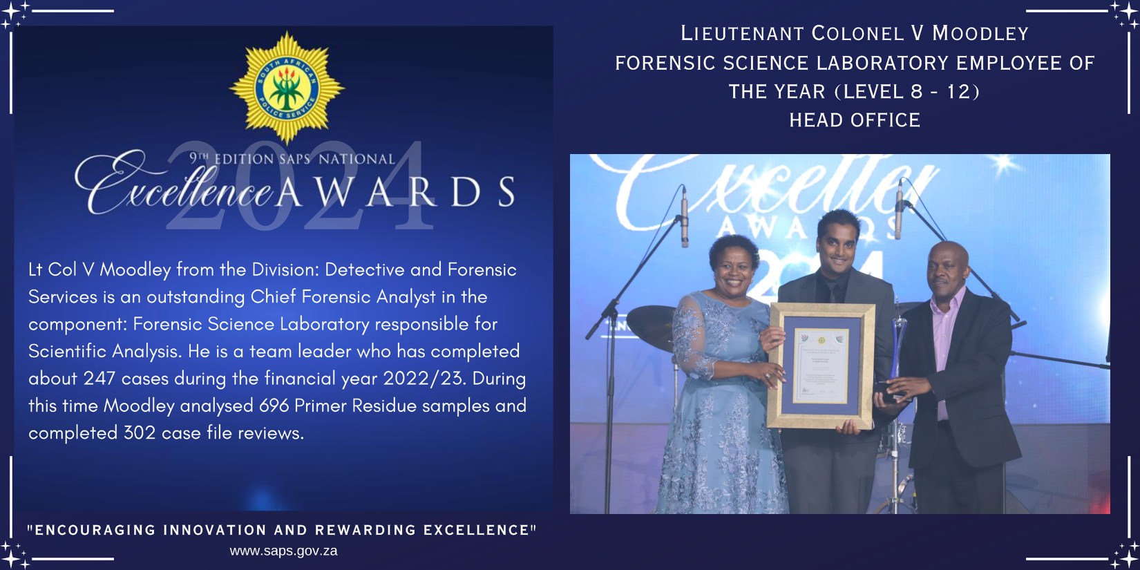 South - Congratulations to Lieutenant Colonel V Moodley FORENSIC ...