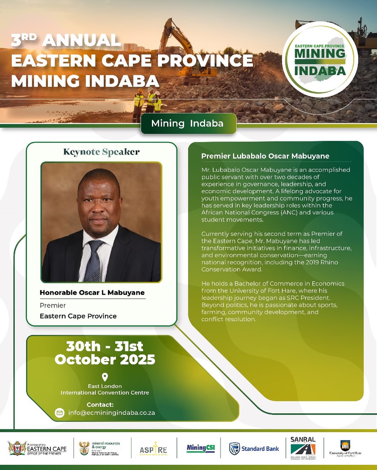 We are honoured to announce that the... - EC Mining Indaba | Facebook