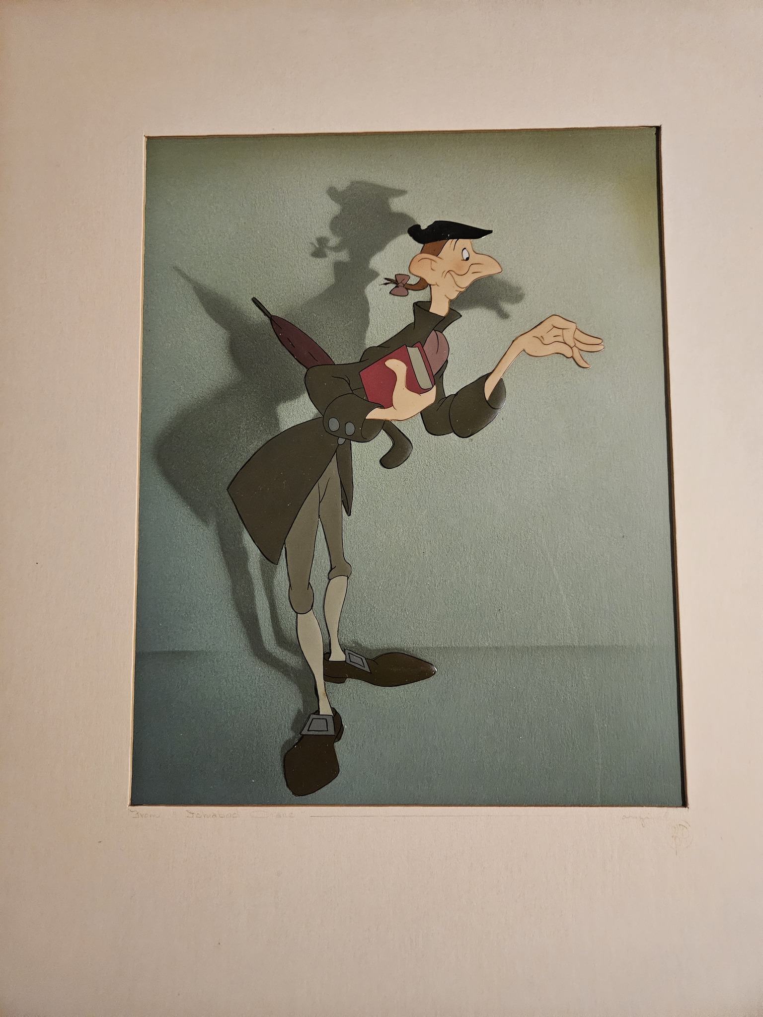 Vintage Disney Ichabod Crane production cel from The Adventures of 