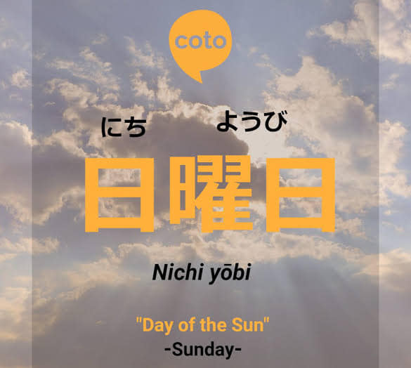 Learn - SUNDAY Prefix: 日 (nichi) Meaning: Sun or day Note: here