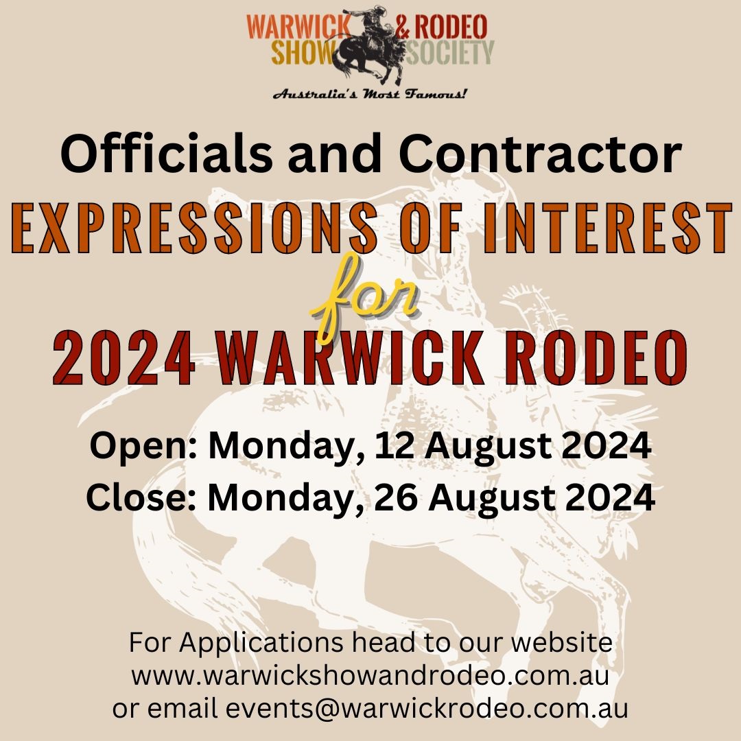 𝐑𝐨𝐝𝐞𝐨 𝐎𝐟𝐟𝐢𝐜𝐢𝐚𝐥𝐬 &... - Warwick Show and Rodeo Society Inc | Facebook