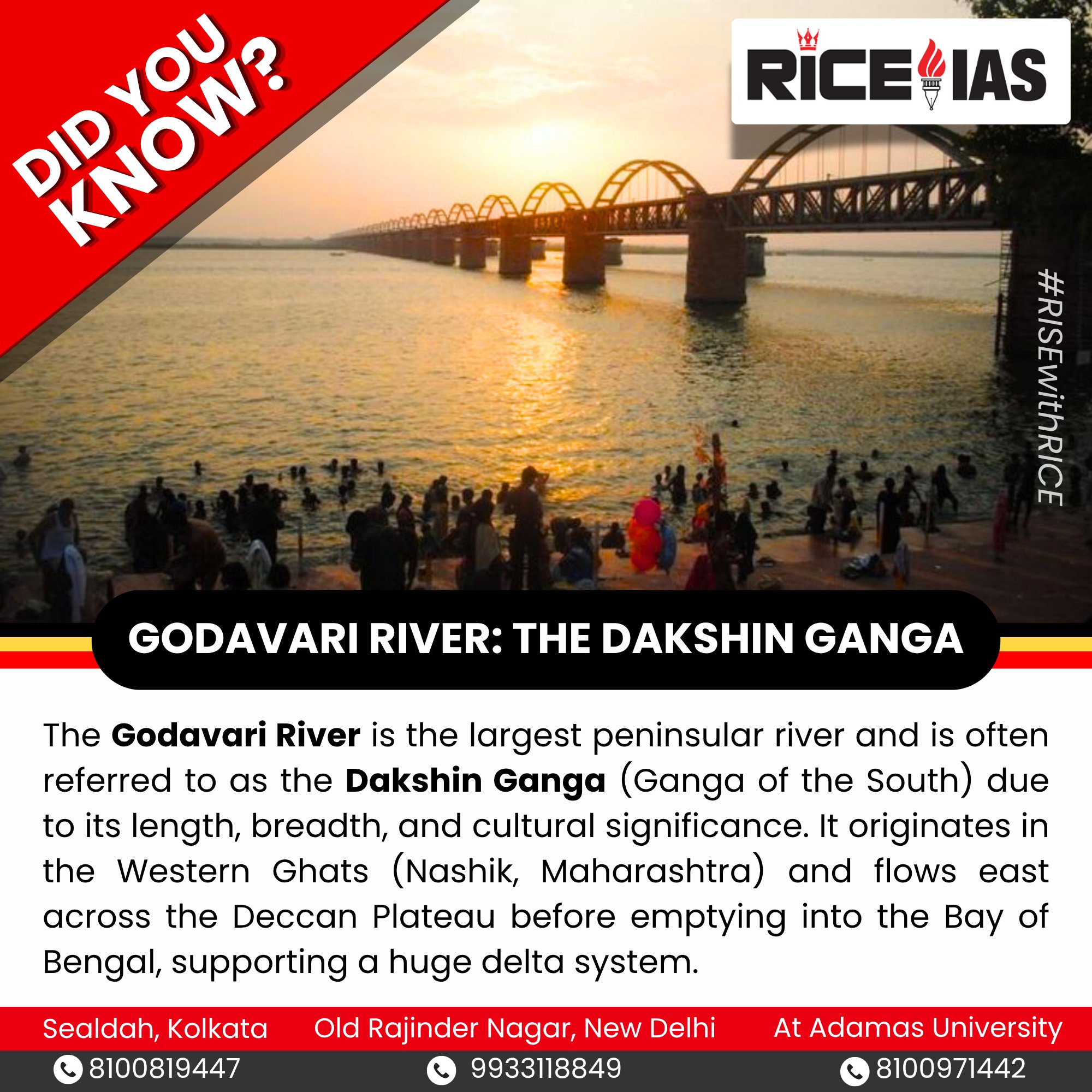 RICE IAS - 🌊 Did You Know? – The Godavari River The... | Facebook