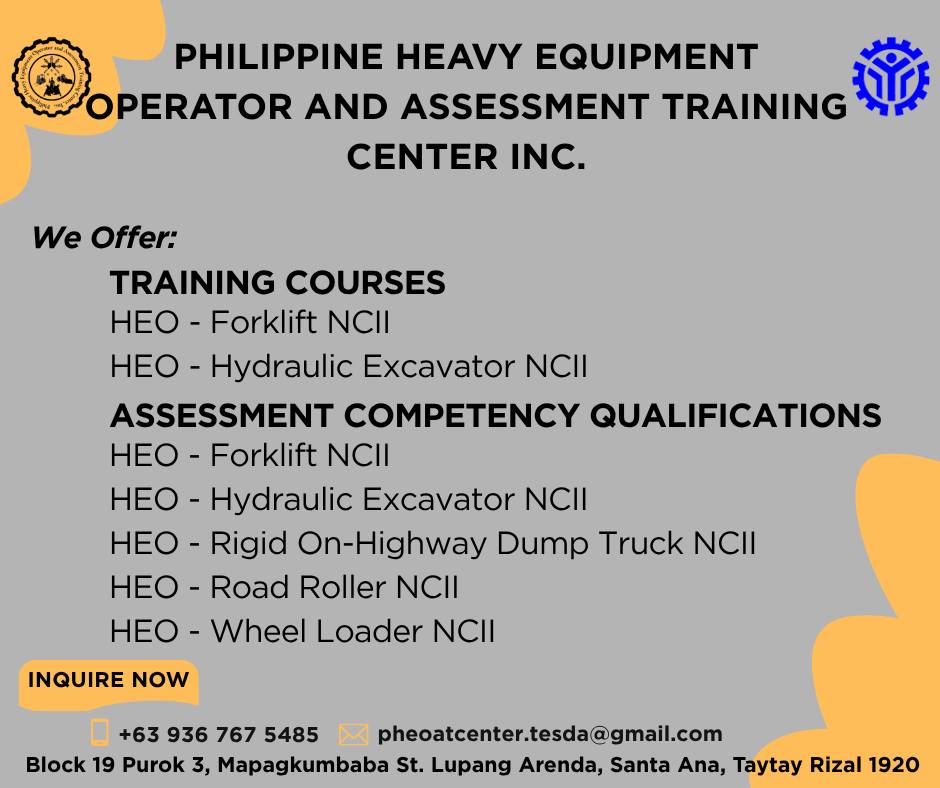 Philippine Heavy Equipment Operator & Assessment Training Center, Inc ...