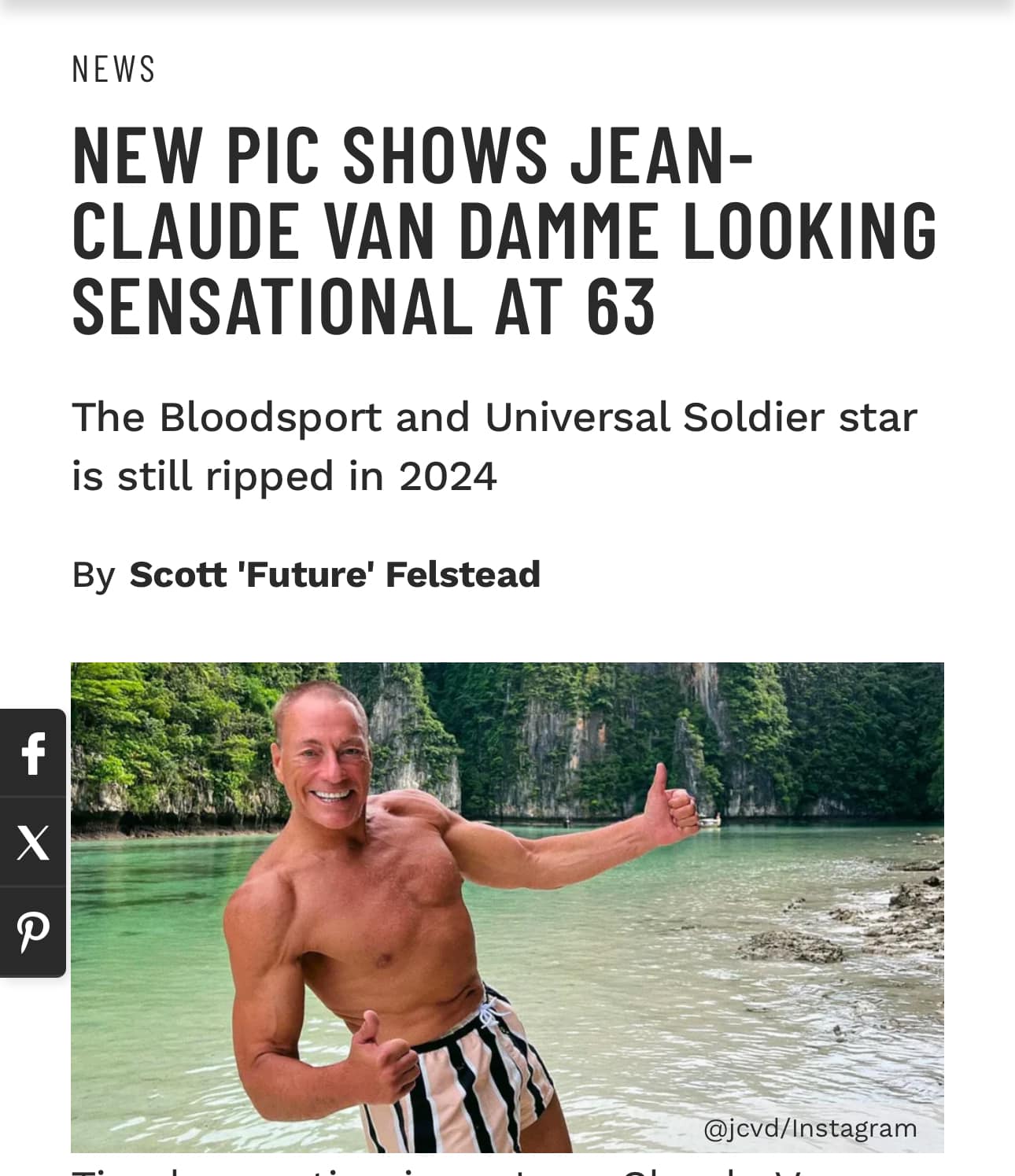 Muscle - NEW PIC SHOWS JEAN-CLAUDE VAN DAMME LOOKING SENSATIONAL AT 63 ...