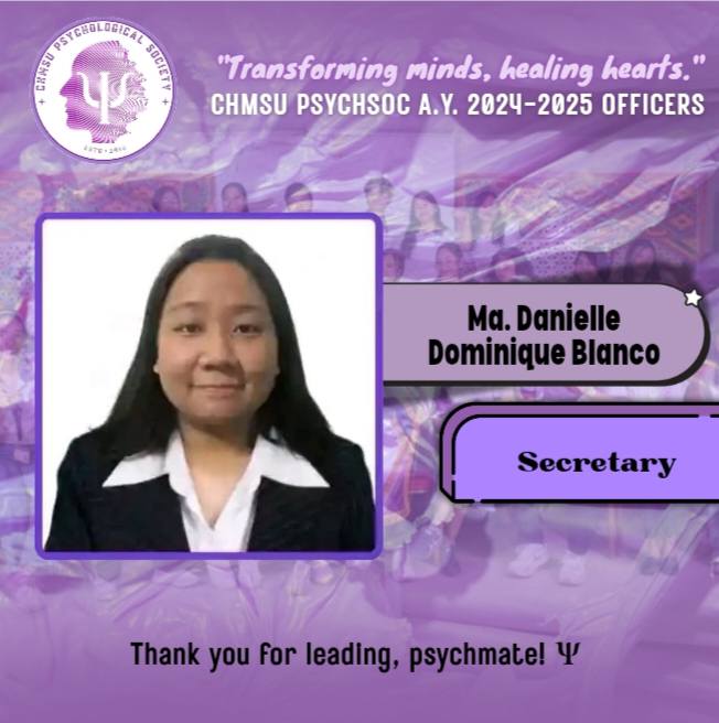 CHMSU Psychological Society... - CHMSU Psychological Society