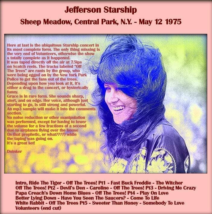 48 years ago on this day, Jefferson Starship played a free concert 